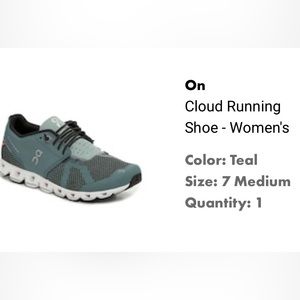 On running teal tennis shoe